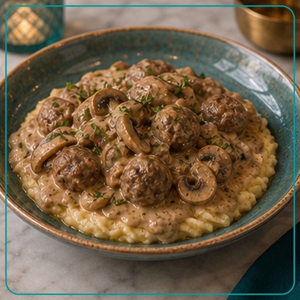 [MENU-066-MEAT-BALL-STROGANOFF] ميت بول ستراجانوف - Meat Ball Stroganoff
