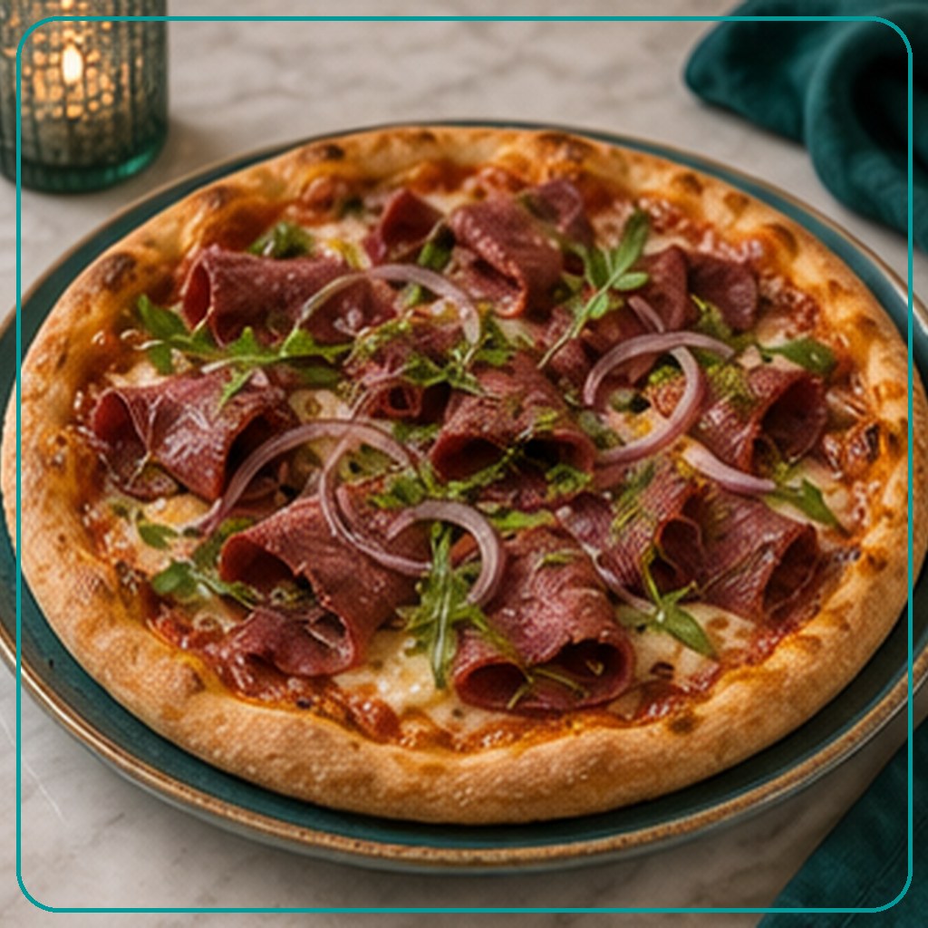 [MENU-033-PASTRAMI-PIZZA] بيتزا بسطرمة - Pastrami Pizza